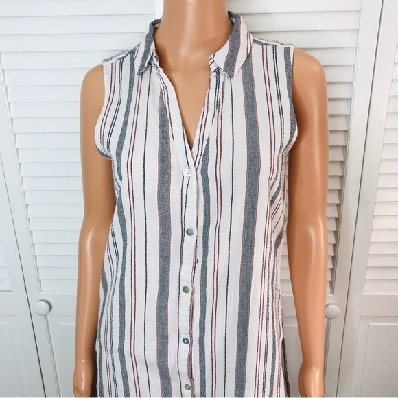 SIGRID OLSON Striped Button Down Tunic Size Extra Small - Picture 2 of 7